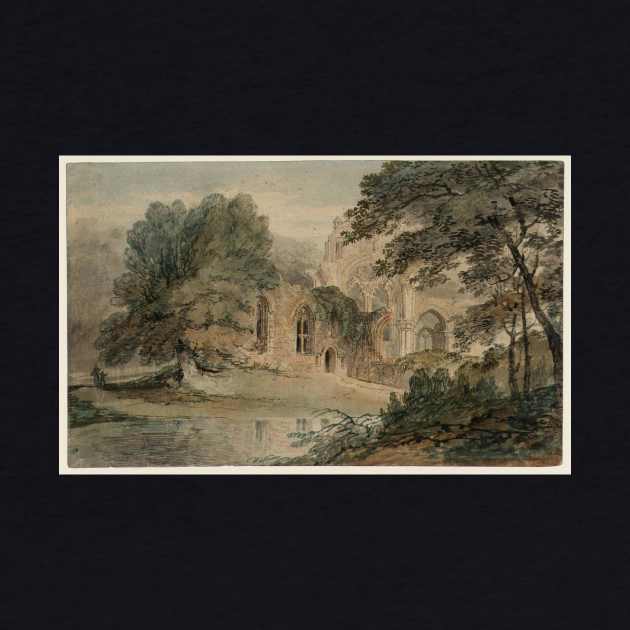 A Ruined Abbey by a Pond, 1795-97 by Art_Attack